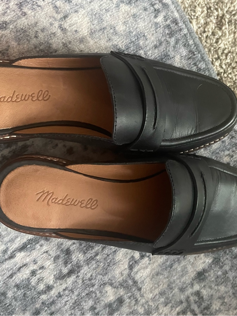Madewell Woman’s Leather Loafers Mule in Sz 7.5 in gently used condition - Picture 6 of 7
